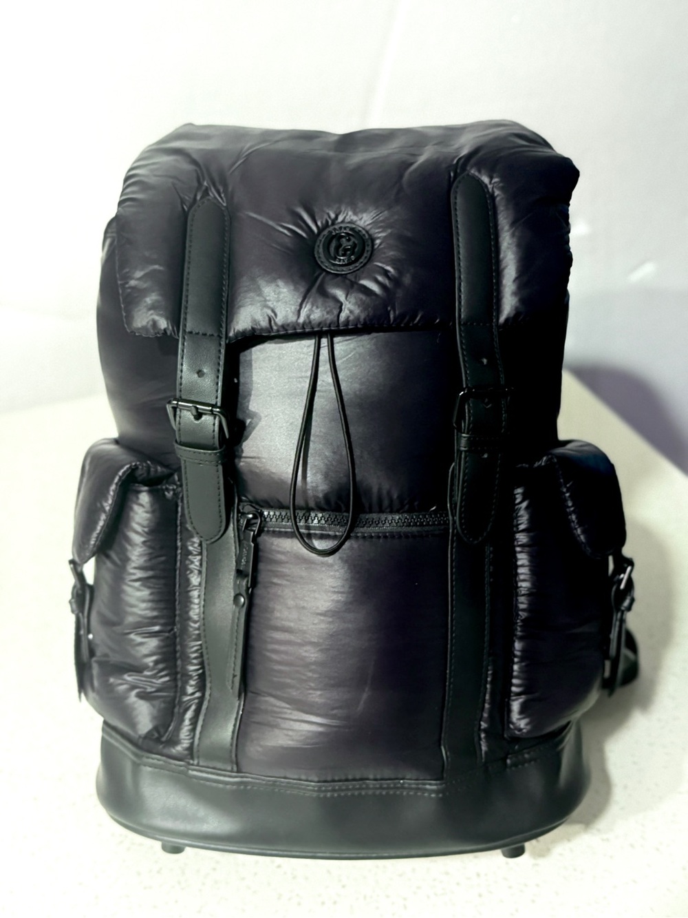 Joan & David JDB2027 Black Puffer Utility Laptop Backpack w/ Pouch 18” Large